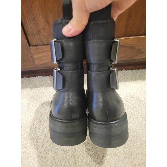 NWOB Lucky Brand  Candre BOOTS Moto  Buckle black Women's 7 EU 37.5 MSRP $169 - Picture 4 of 10
